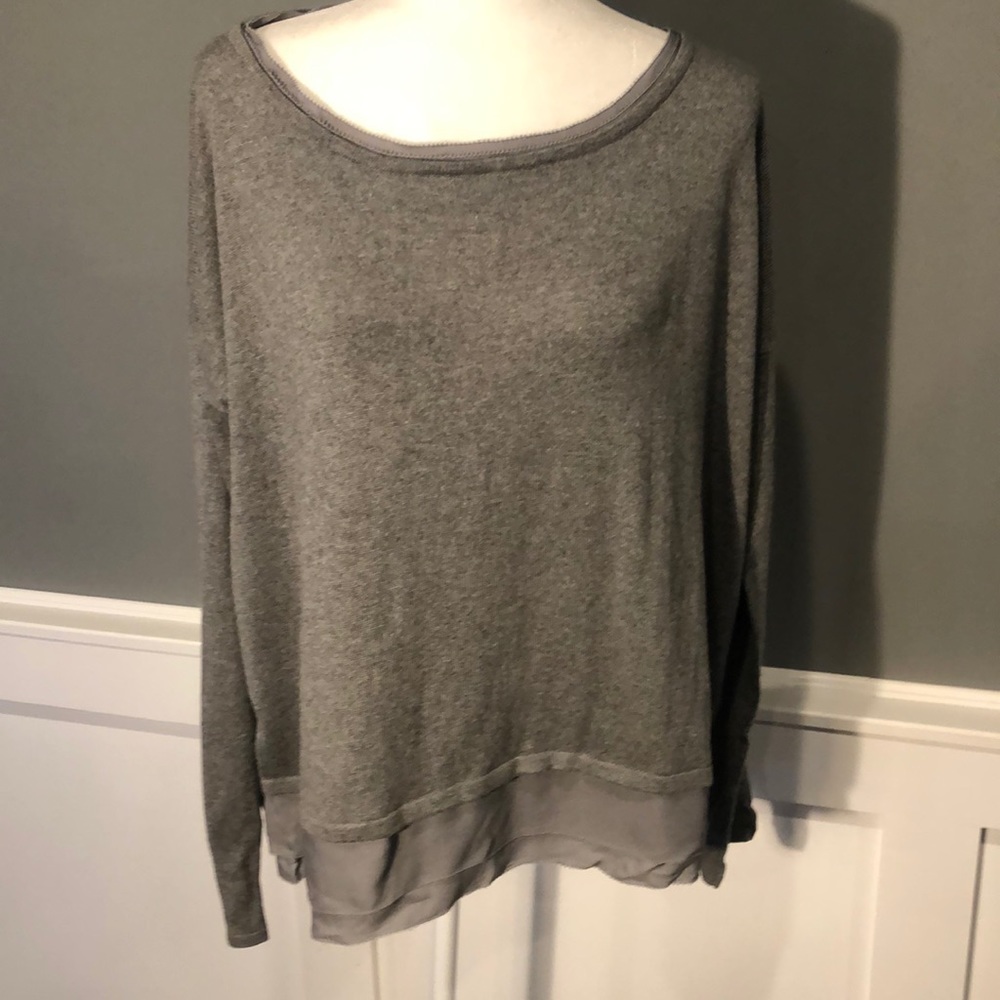 Firth Grey Cashmere Sweater with Silk Trim